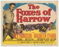 5z042 FOXES OF HARROW TC '47 Rex Harrison with whip in hand & with Maureen O'Hara!