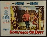 5z341 HOLLYWOOD OR BUST LC #2 '56 Jerry Lewis wearing Native American headdress + sexy squaw!
