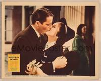 5z347 HOTEL FOR WOMEN LC '39 romantic close up of James Ellison kissing 15 year-old Linda Darnell!