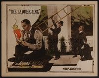 5z379 LADDER JINX LC '22 young Edward Everett Horton in tuxedo & holding ladder + cool imp art!
