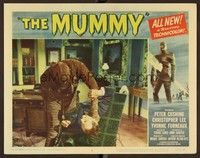 5z428 MUMMY LC #2 '59 best close up of Christopher Lee as the monster attacking guy!