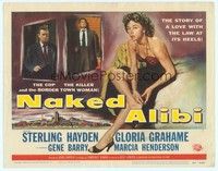 5z073 NAKED ALIBI TC '54 full-length art of sexy Gloria Grahame, Sterling Hayden & Gene Barry!