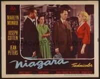 5z437 NIAGARA LC #7 '53 sexy Marilyn Monroe learns the shocking news, but Jean Peters suspects!
