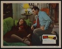 5z439 NO WAY OUT LC #7 '50 Stephen McNally stares at Linda Darnell laying on couch!