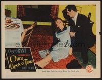 5z447 ONCE UPON A TIME LC '44 Janet Blair falls for Cary Grant the hard way!