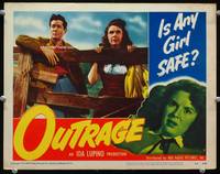 5z453 OUTRAGE LC #7 '50 directed by Ida Lupino, is Mala Powers or any other girl safe!
