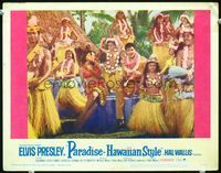 5z456 PARADISE - HAWAIIAN STYLE LC #1 '66 Elvis Presley in production number with hula girls!