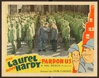5z459 PARDON US LC R44 Stan Laurel & Oliver Hardy really stand out in the prison yard!