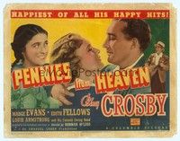 5z080 PENNIES FROM HEAVEN TC '36 Bing Crosby close up with Madge Evans & playing guitar!