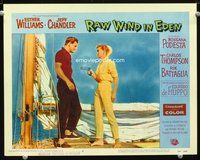 5z479 RAW WIND IN EDEN LC #6 '58 Esther Williams holds gun on Carlos Thompson on sailboat!