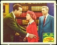 5z486 REFORMER & THE REDHEAD LC #3 '50 David Wayne watches Dick Powell smile at mad June Allyson!