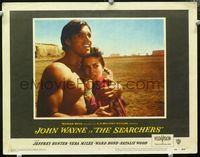 5z500 SEARCHERS LC #1 '56 close up of barechested Jeffrey Hunter & Natalie Wood, John Ford