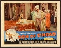 5z525 SON OF SINBAD photolobby '55 Howard Hughes, c/u of Vincent Price leering at Sally Forrest!