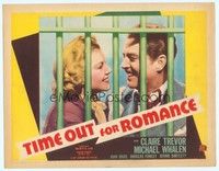 5z100 TIME OUT FOR ROMANCE TC '37 great c/u of Claire Trevor & Michael Whalen behind bars!