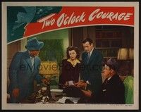 5z575 TWO O'CLOCK COURAGE LC '44 Tom Conway & Ann Rutherford find a book very interesting!