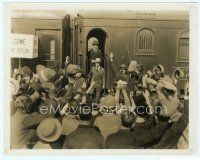 6a046 BATTLING BUTLER 8x10 still '26 Buster Keaton leaves train & is greeted by cheering crowd!