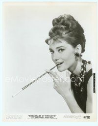 6a001 BREAKFAST AT TIFFANY'S 8x10 still '61 close up sexy Audrey Hepburn with cigarette in holder!