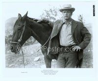6a084 BUTCH CASSIDY & THE SUNDANCE KID 8x10 still '69 close up of Paul Newman posing by his horse!