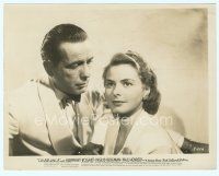 6a094 CASABLANCA 8x10 still '42 great c/u of Humphrey Bogart staring at pretty Ingrid Bergman!