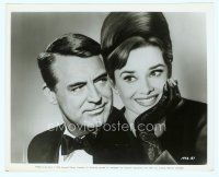 6a100 CHARADE 8x10 still '63 great close up of Cary Grant in tuxedo & sexy Audrey Hepburn!