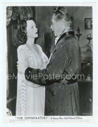 6a120 CONSPIRATORS 8x10 still '44 full-length sexy Hedy Lamarr in nightgown with Victor Francen!