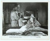 6a163 EGG & I 8x10 still R54 Fred MacMurray helps freezing Claudette Colbert get warm!