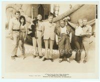 6a181 FIVE WEEKS IN A BALLOON 8x10.25 still '62 great cast portrait including Peter Lorre & chimp!