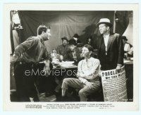 6a182 FLAME OF BARBARY COAST 8x10 still '45 John Wayne with foot on chair by guy w/great mustache!