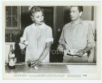 6a199 FULL OF LIFE 8x10.25 still '57 Richard Conte watches Judy Holliday put egg in wine glass!