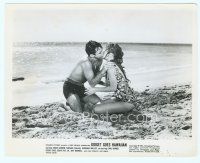 6a204 GIDGET GOES HAWAIIAN 8x10 still '61 c/u of Michael Callan kissing Deborah Walley on beach!