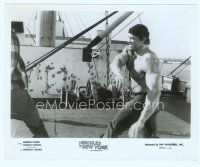 6a238 HERCULES IN NEW YORK 8x10 still '70 barechested Arnold Schwarzenegger fighting on docks!