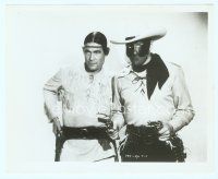 6a335 LONE RANGER 8x10 still '38 c/u of masked Lee Powell & Chief Thundercloud, 1st serial version!