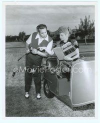 6a351 LUCILLE BALL/DESI ARNAZ 8x10 still '50s she's in cart instructing him on winning at golf!