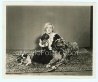 6a365 MARION DAVIES 8x10 still '32 great seated portrait of the actress with her three dogs!