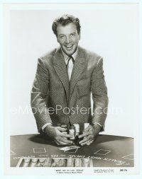 6a374 MEET ME IN LAS VEGAS 8x10 still '56 Dan Dailey by casino blackjack table with lots of chips!