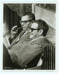 6a375 MIRAGE candid 8x10 still '65 writer Peter Stone & producer Harry Keller relaxing on the set!