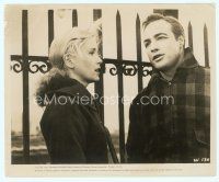 6a419 ON THE WATERFRONT 8x10 still '54 Elia Kazan, close up of Marlon Brando & Eva Marie Saint!
