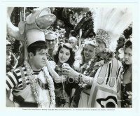 6a438 PARDON MY SARONG 8x10 still '42 native girls & chief watch Lou Costello in wacky fish hat!