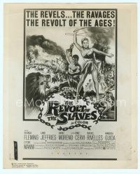 6a476 REVOLT OF THE SLAVES 8.25x10 still '61 advertising artwork of sexy Rhonda Fleming with whip!
