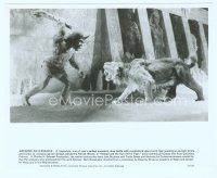 6a513 SINBAD & THE EYE OF THE TIGER 8x10 still '77 fx scene with troglodyte & sabre-tooth tiger!