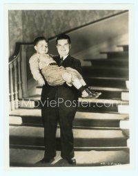 6a522 SPANKY McFARLAND/JOE COBB 8x10 still '30s grown up Joe holding Spanky by stairs!