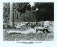 6a539 SWEET ECSTASY 8x10 still '62 close up of super sexy topless Elke Sommer laying in grass!