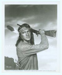 6a543 TAZA SON OF COCHISE 8x10 still '54 close up of Native American Indian Rock Hudson w/ rifle!