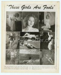 6a551 THESE GIRLS ARE FOOLS 8x10 still 1950 they go to Hollywood and are tortured and killed!