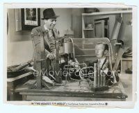 6a565 TWO AGAINST THE WORLD 8x10 still '36 guy shows young Humphrey Bogart his wacky invention!