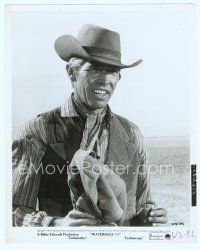 6a593 WATERHOLE #3 8x10 still '67 great close up of James Coburn smiling with cigar in hand!