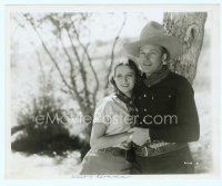 6a597 WEST OF NEVADA 8x10 still '36 romantic close up of cowboy Rex Bell & pretty Joan Barclay!