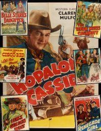 6b010 LOT OF 7 INCOMPLETE WESTERN THREE-SHEETS lot '40-'50 Hopalong Cassidy & female outlaws!