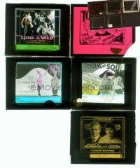 6b021 LOT OF 5 SILENT SEVERELY CRACKED GLASS SLIDES lot '19-27 Tom Mix, Body & Soul,Lure of the Wild