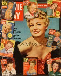 6b037 LOT OF 10 MOVIE PLAY MAGAZINES lot '49-'53 Janet Leigh, Shelley Winters, Betty Grable + more!